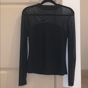 Charlotte Russe Black Mesh Long Sleeve Top size M